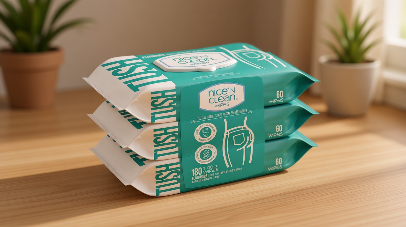 Nice 'N Clean Adult Flushable Wipes (3 x 60 Count) | Personal Cleansing Wipes Made from Plant-Based Fibers | Infused with Aloe & Vitamin E