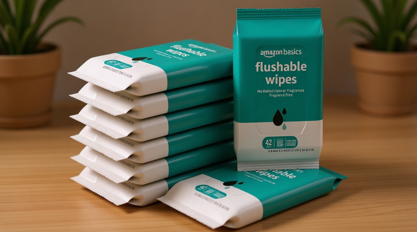 Amazon Basics Flushable Adult Toilet Wipes, Fragrance Free, 42 Count (Pack of 8) (Total 336 wipes) (Previously Solimo) The Forest Stewardship Council