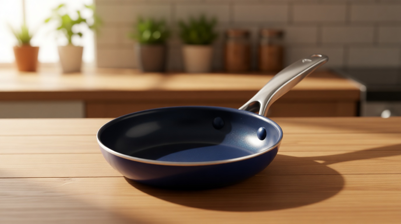 Blue Diamond 8" Nonstick Frying Pan Skillet, Diamond Infused PFAS-Free Ceramic, Dishwasher & Oven Safe, Stainless Steel Handle, Durable Non Toxic Metal Utensil Safe, Egg & Omelet Pan, Blue