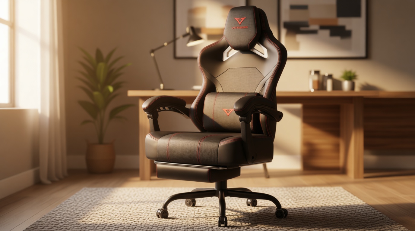VITESSE Big and Tall Gaming Chair 400lb Weight Capacity with Footrest, Ergonomic Video Game Chair for Adults with Oversized Headrest and Lumbar Pillow, Computer Chair Gaming for Office (Black+Red) The Forest Stewardship Council