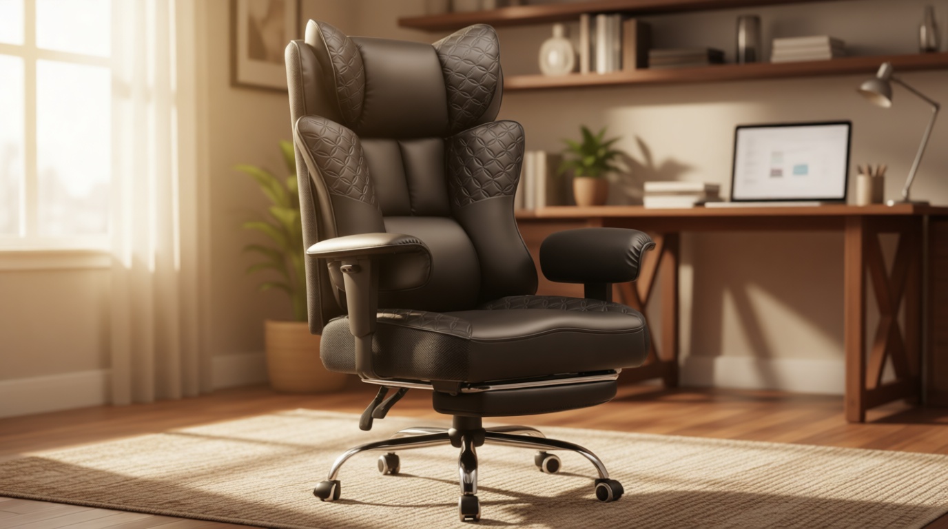 GTPLAYER Big and Tall Office Chair Wide Ergonomic Gaming Chair with Deluxe Embossing Designed Leather with Foot Rest,150°Reclining Adjustable Soft Armrests Pocket Spring Back Support and Pillow The Forest Stewardship Council