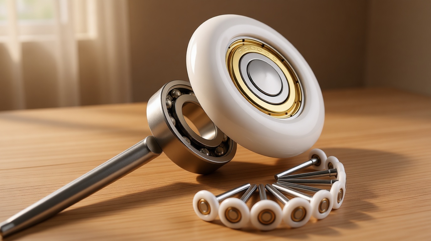 10 Pack Garage Door Rollers Replacement, 2” Nylon Garage Rollers with 6200-zz Dual Sealed Bearings, Quiet & Smooth Operation, Heavy-Duty 4” Steel Stem for Standard Residential Garage Doors