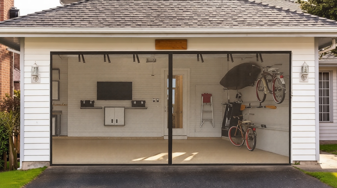 Elytsemoh Garage Screen Doors for 2-Car Garage