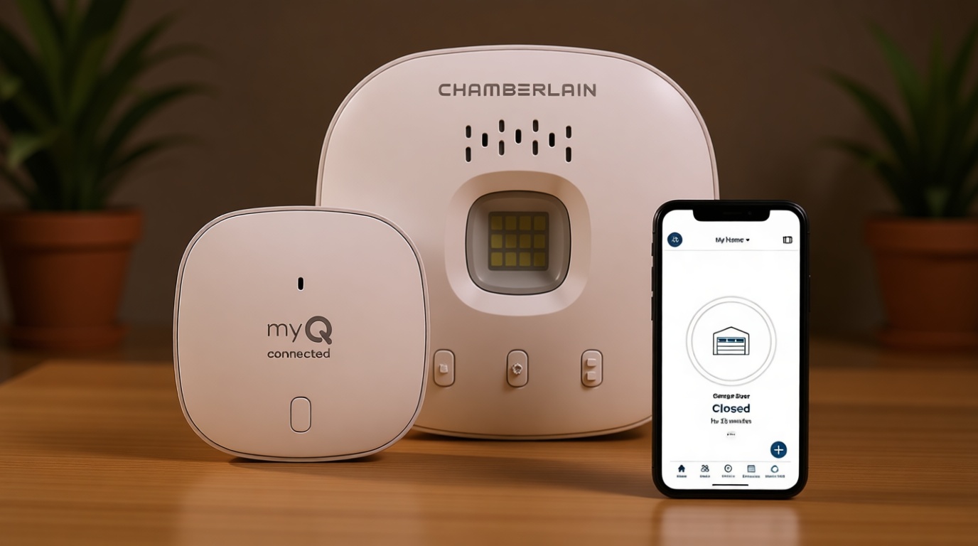 CHAMBERLAIN Smart Garage Control - Wireless Garage Hub and Sensor with Wifi & Bluetooth
