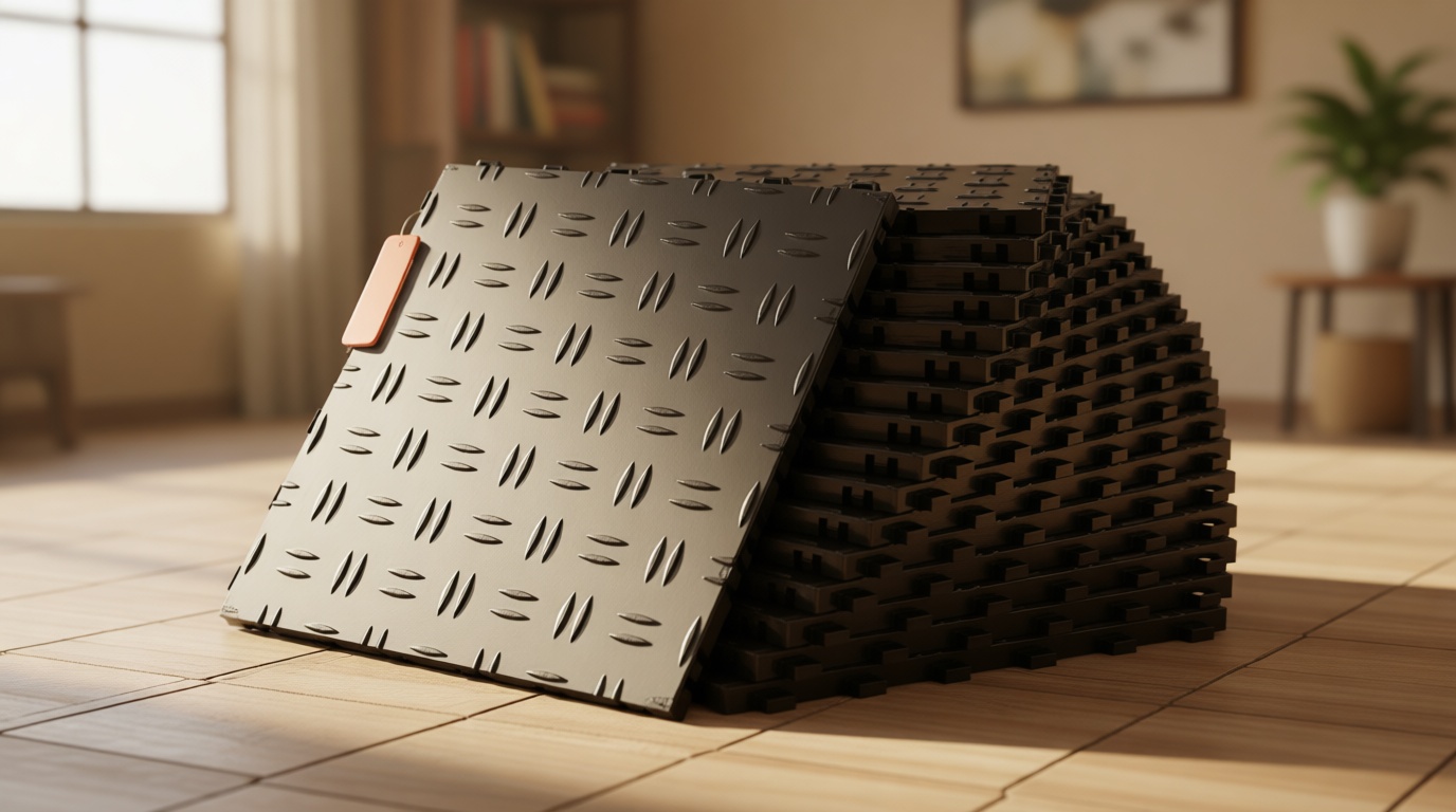 VEVOR Garage Floor Tiles 12 x 12 x 0.53 inch, Interlocking Design Ease of Installation Double-Sided Texture Non-Slip Sturdiness, for Garages, Basements, Repair Shops, Black, 50 Pack