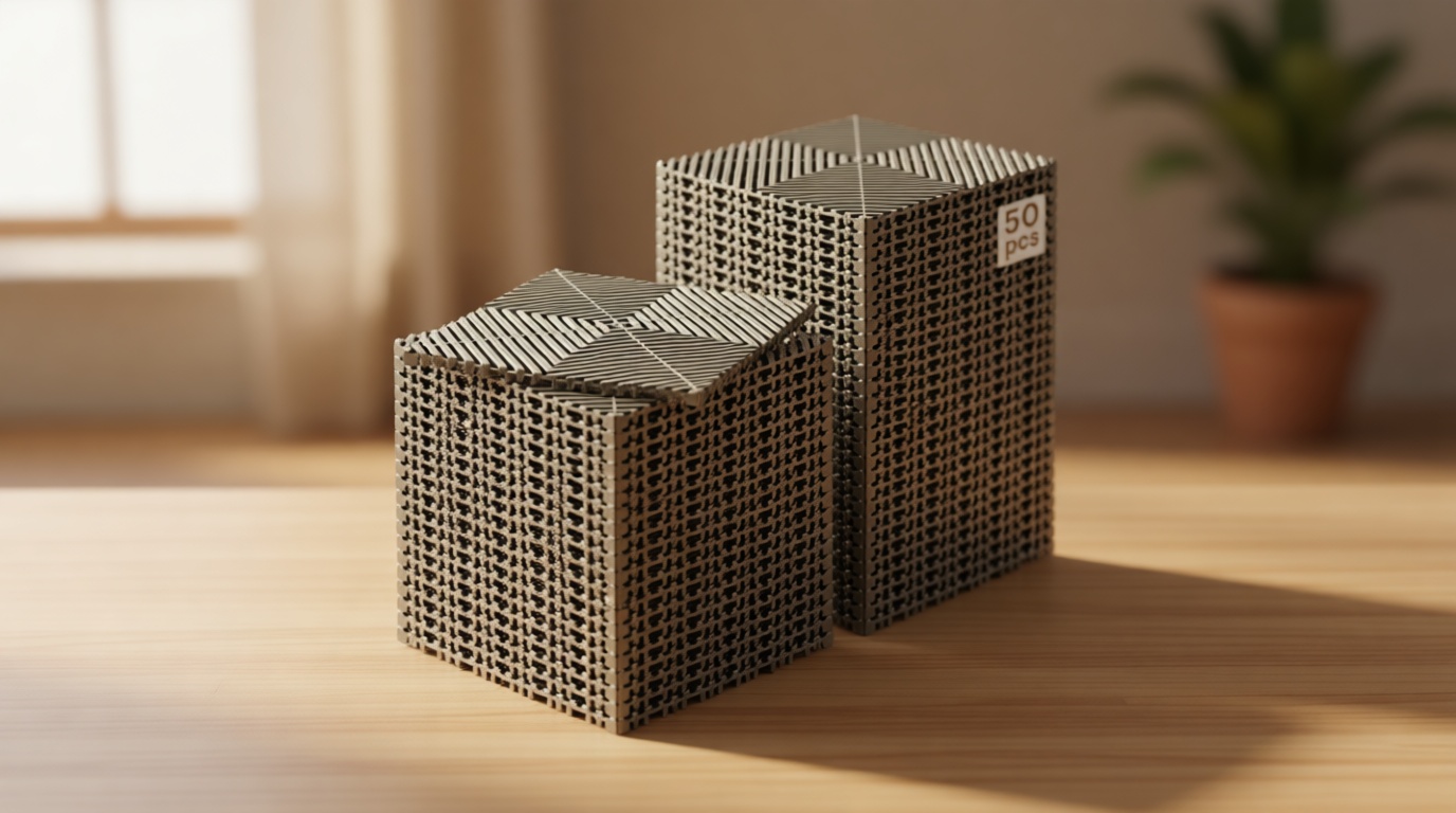 VEVOR Interlocking Drainage Mat, 12” x 12” Modular Interlocking Cushion, 50 Pcs Splicing Drainage Mats, Non-Slip PP Drainage Floor Tile and Shower Mat, for Garage, Garden, Kitchen & Outdoor, Gray