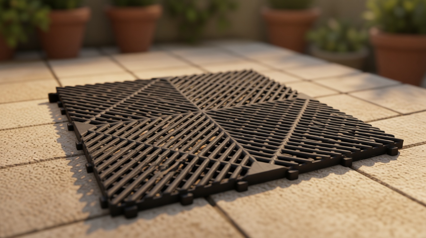 SafeRacks Ribbed Interlocking Garage Floor Tiles - Vented, Self-Draining, Non-Slip Flooring, Modular, Virgin Polypropylene, Ideal for Garages, Patios, Basements, Decks - Black - 82.56 sq ft - 48 Pack