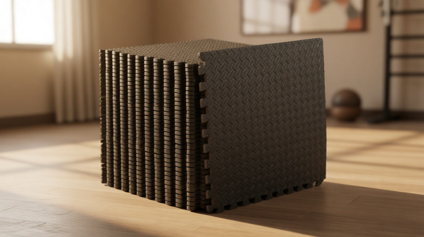 ProsourceFit Puzzle Exercise Mat ½ in, EVA Interlocking Foam Floor Tiles for Home Gym, Water-Resistant Mats Workout Equipment, Floor Padding for Kids, Black, 24 in x 24 in x ½ in, 144 Sq Ft - 36 Tiles