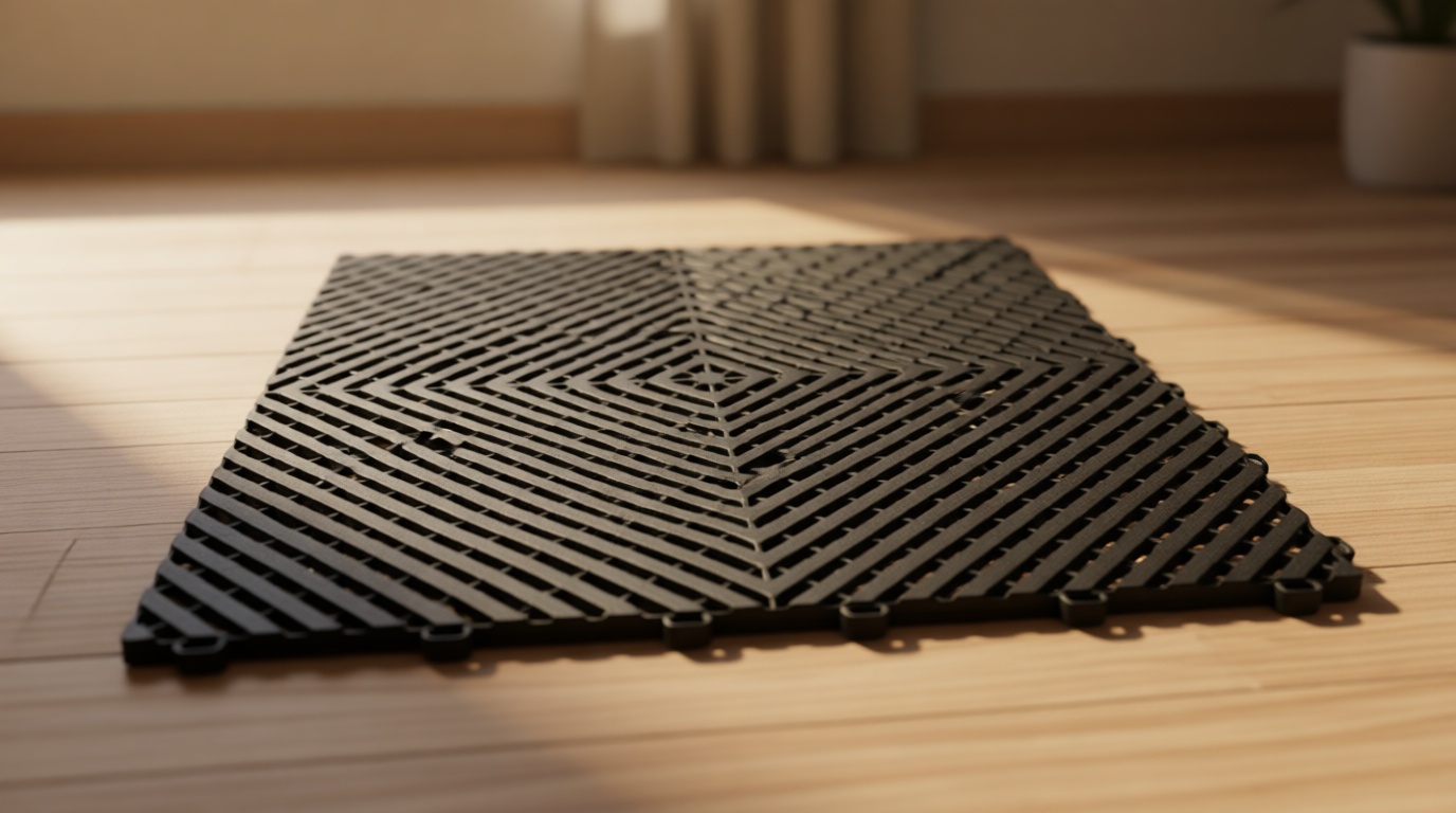 Swisstrax Ribtrax PRO Interlocking Garage Floor Tiles, 15.75 x 15.75-Inch, Jet Black, 24 Piece Set