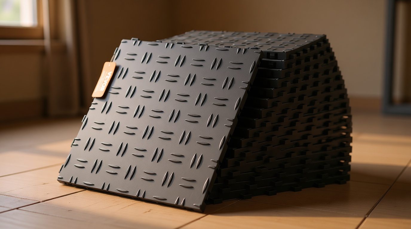 VEVOR Garage Floor Tiles 12 x 12 x 0.53 inch, Interlocking Design Ease of Installation Double-Sided Texture Non-Slip Sturdiness, for Garages, Basements, Repair Shops, Graphite Gray, 50 Pack