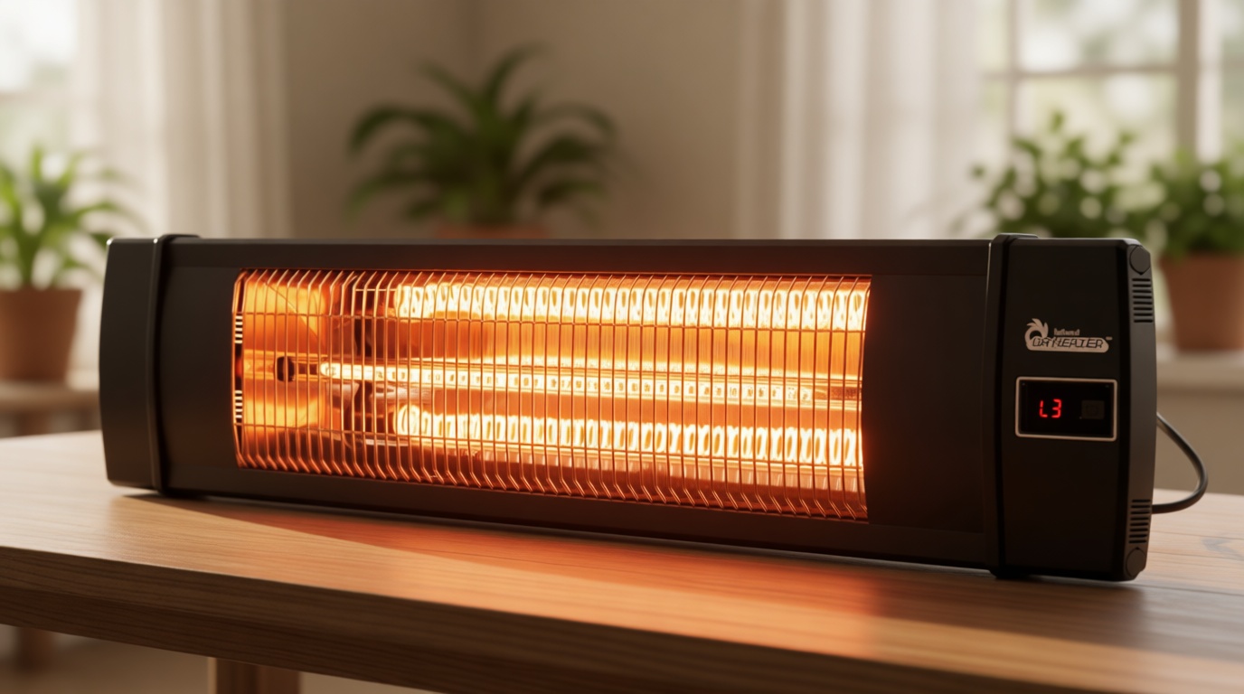 DR. INFRARED HEATER Portable Infrared Indoor and Outdoor Space Heater for Patio, Garage, Commercial & Residential With Remote Control, Without Thermostat, Black