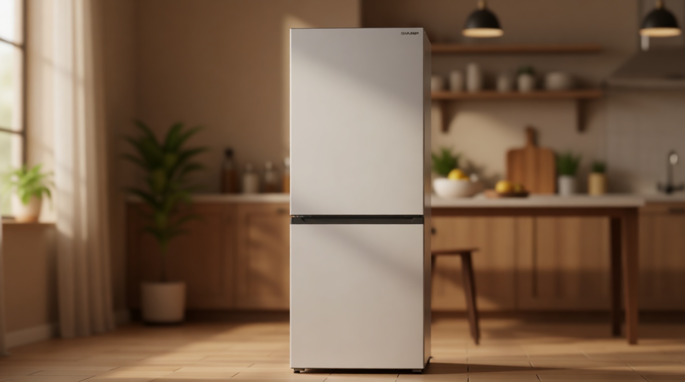 Sharp SJB1255GS Bottom-Freezer Counter-Depth Refrigerator, 24 Inch, 11.5 Cubic Foot, Garage Ready ENERGY STAR