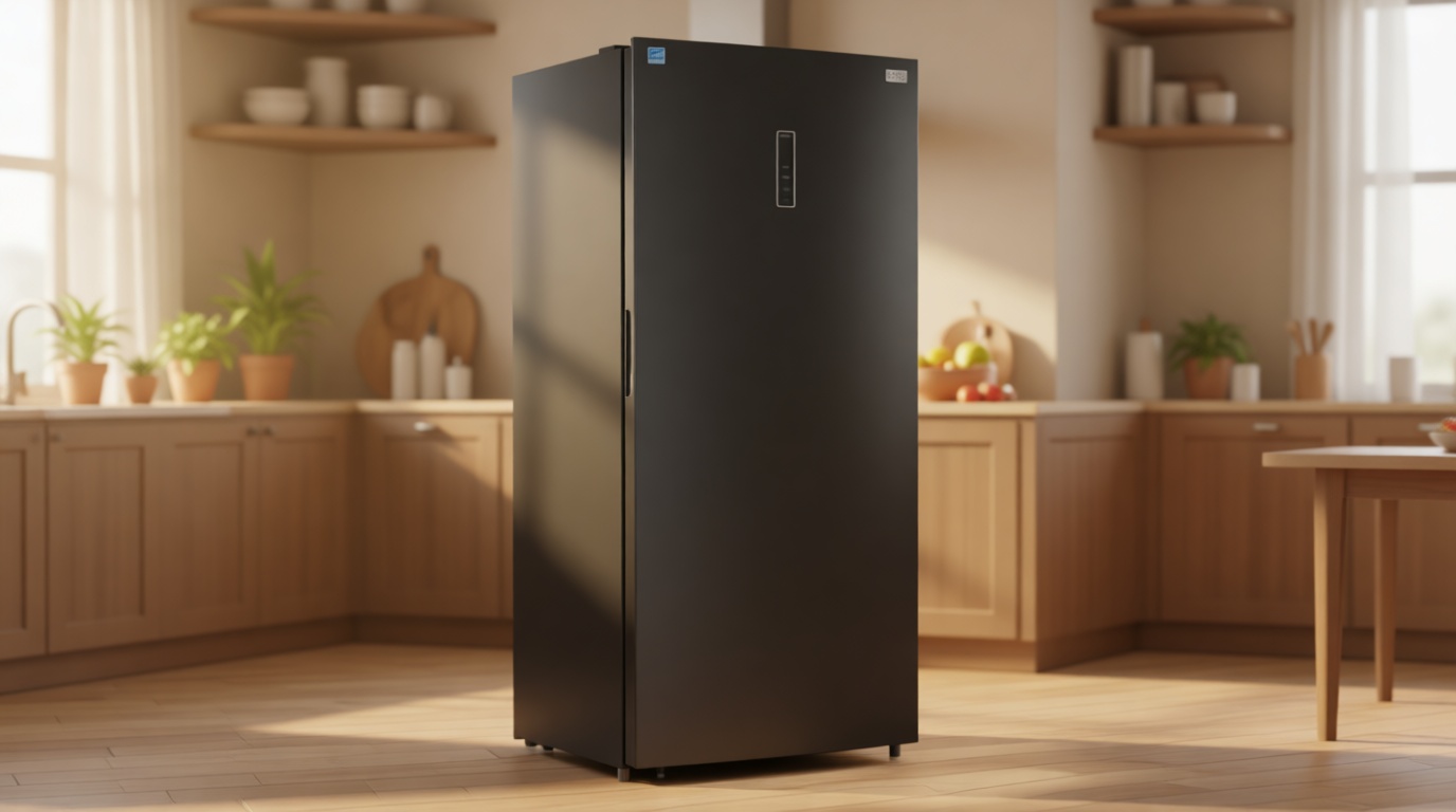 BLACK+DECKER 21.2 Cu. Ft. Convertible Freezer Refrigerator, Upright Freezer with Glass Shelves, Reversible Door,ENERGY STAR rated, Frost Free, BUC2120MB, Black