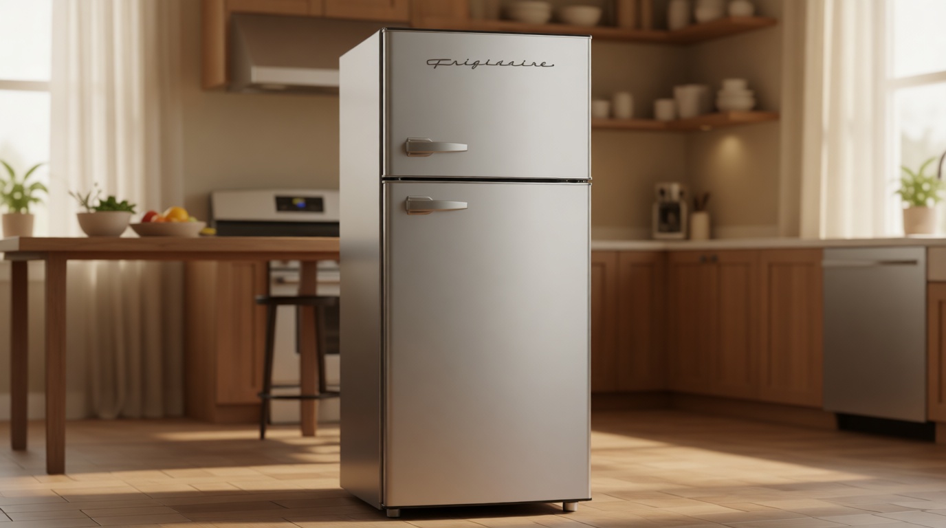 Frigidaire, 2 Door Apartment Size Refrigerator/Freezer Combo, 7.5 cu ft, Platinum Series, Stainless, 23" D x 21.5" W x 55.5" H