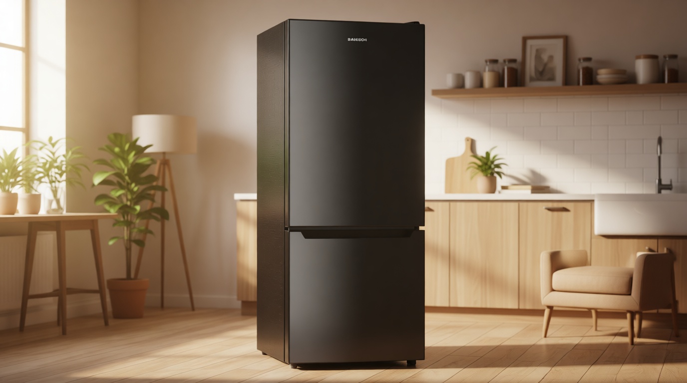 BANGSON Apartment 7.1 Cu.Ft Refrigerator with Freezer, Office Fridge with Bottom Freezer, Large Capacity, Energy Saving, Adjustable Thermostat, Low Noise, Black