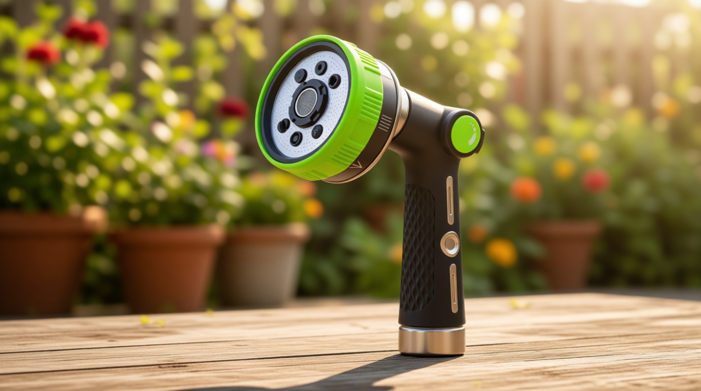 RAINPOINT Hose Sprayer Nozzle Heavy Duty - 8 Spray Patterns Garden Hose Nozzle with Adjustable Flow Control for Watering Plants, Washing Cars,Washing Pets, Thumb Control (Green)