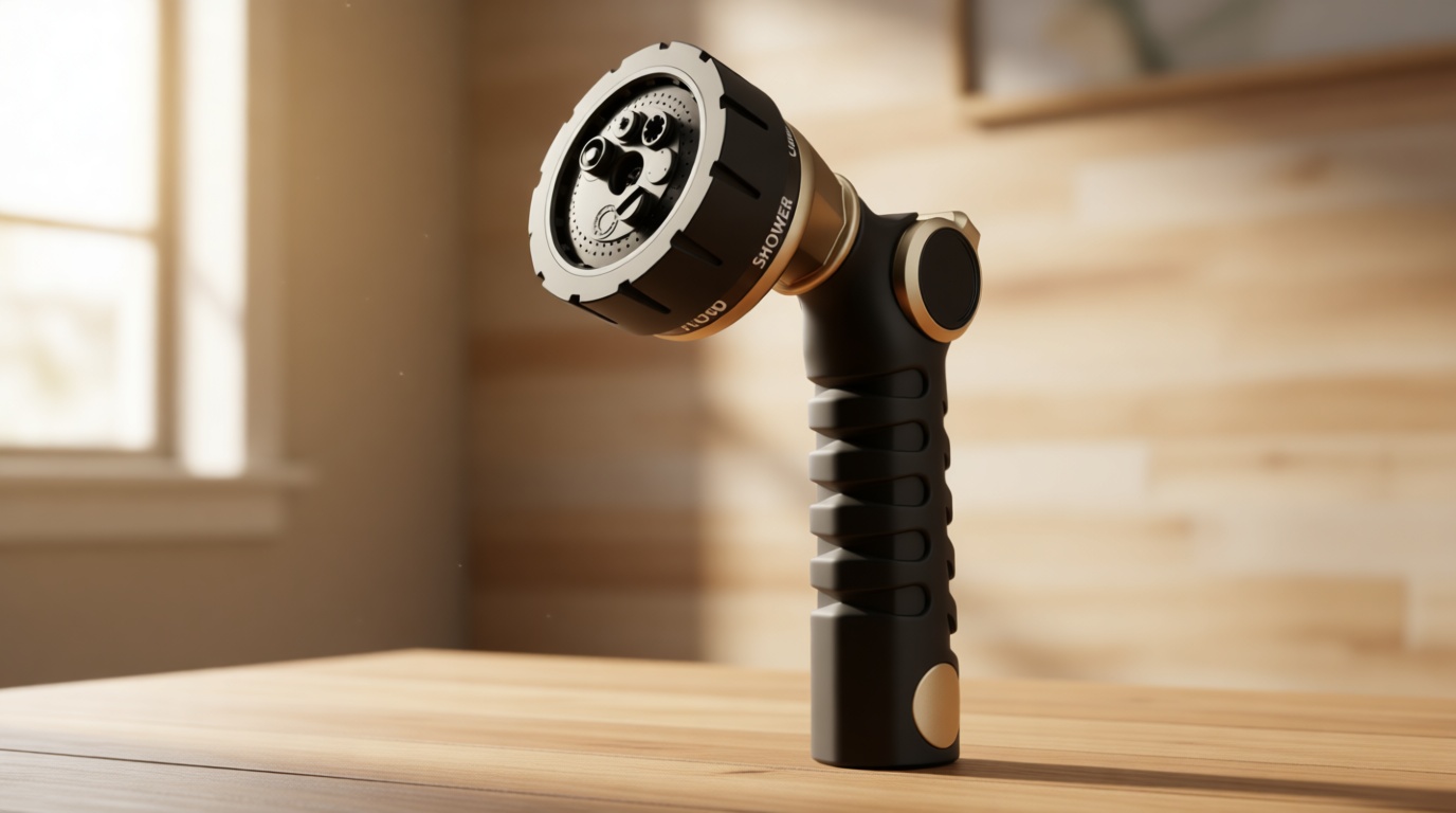 RESTMO Heavy Duty Hose Nozzle, Metal Garden Water Hose Sprayer with 7 Watering Patterns, Thumb Control, On Off Valve, High Pressure Nozzle Sprayer for Watering Plants, Car and Pet Washing, Bronze