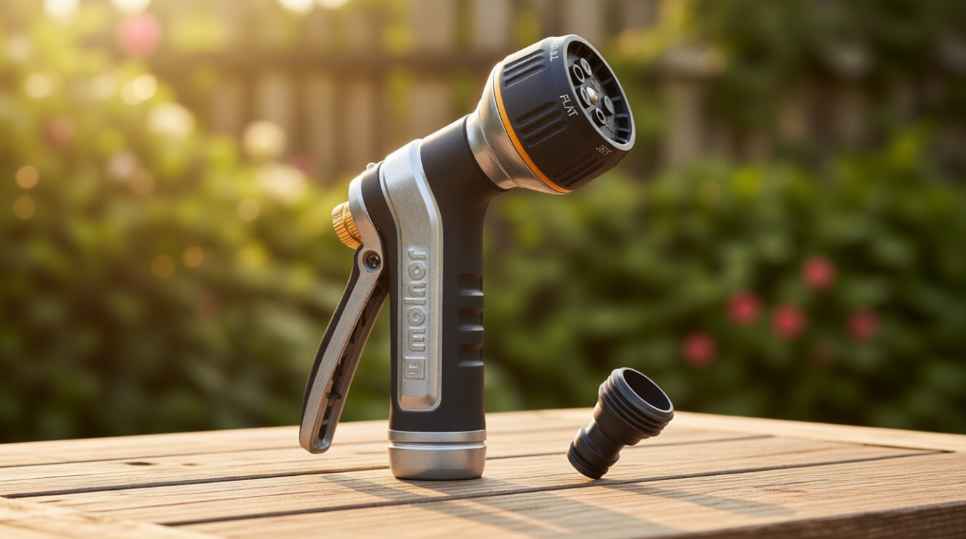 Melnor 65020-AMZ Metal Nozzle with QuickConnect Product Adapter Set, Multi-Pattern, Heavyweight Rear Trigger