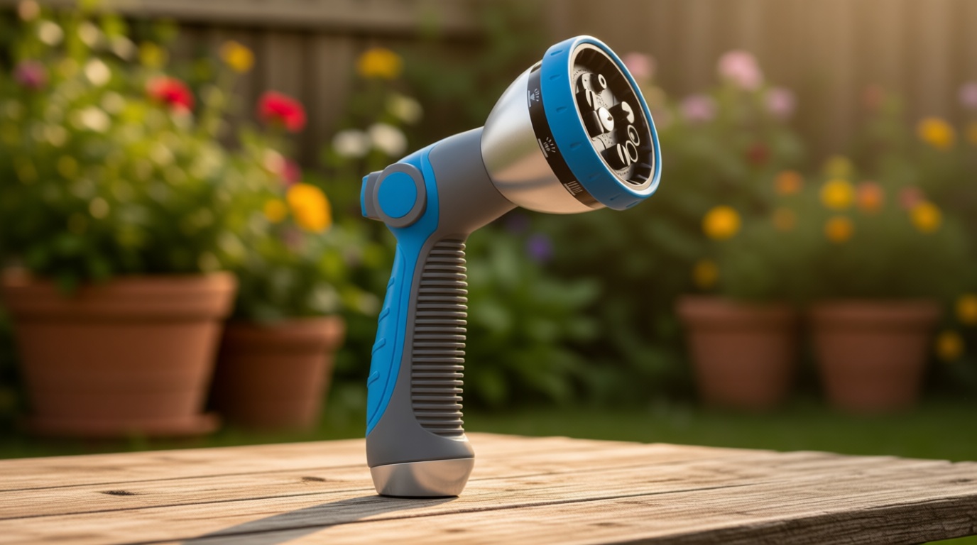 INNAV8 Garden Hose Nozzle Heavy Duty - Features 10 Spray Patterns, THUMB CONTROL On Off Valve Hose Sprayer Nozzle for Easy Water Control - Outdoor Water Hose Nozzle Head Attachment