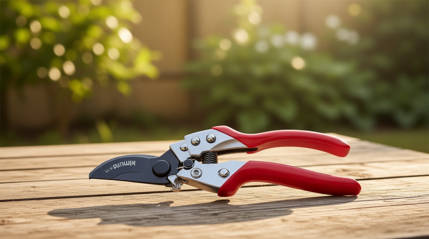 Kimura® 8" Pro Bypass Pruning Shears, Heavy Duty Japanese SK5 Steel Blades, 1 inch Cut Capacity, Non-Slip PVC Coated Handles, Lightweight & Ergonomic, Japanese Pruners, Professional Garden Clippers