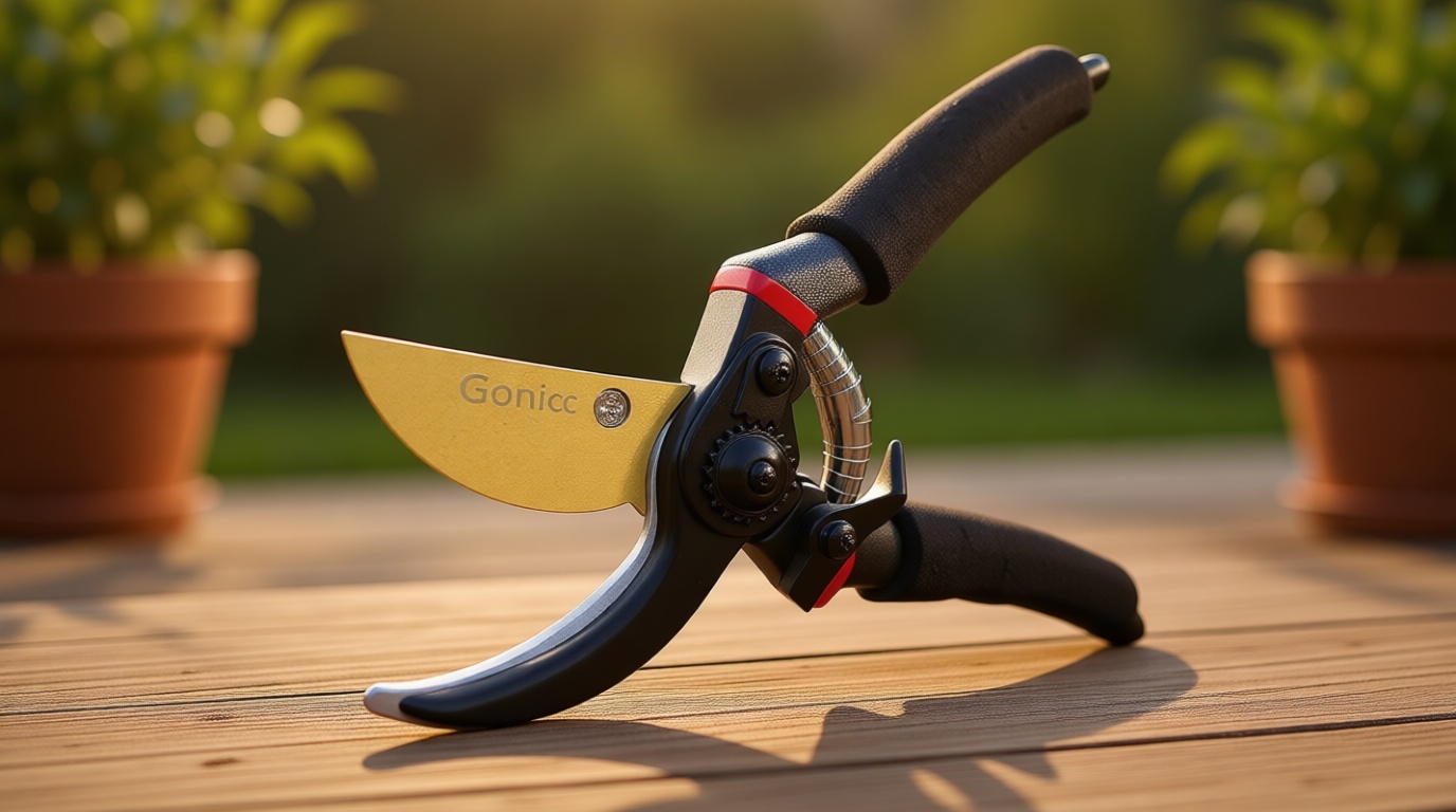 gonicc 8" Professional Premium Titanium Bypass Pruning Shears (GPPS-1003), Hand Pruners, Garden Clippers.