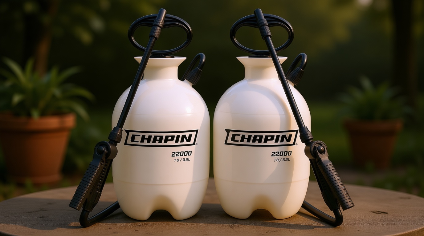 Chapin 22000 Pump Sprayer, 1-Gallon Translucent Tank with an Easy Fill Funnel-Top Opening, Adjustable Cone Nozzle & 34" Long Reach Hose, Used for Fertilizer, Pesticides, Weeds & Pests 2 Pack