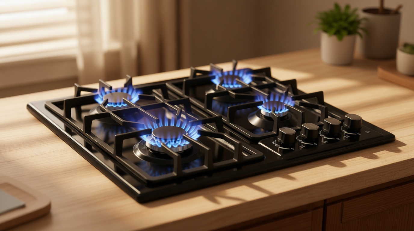 FORIMO Gas Cooktop 22Inch, Built in Gas Cooktop 4 Burners Stainless Steel Stove with NG/LPG Conversion Kit Thermocouple Protection and Easy to Clean