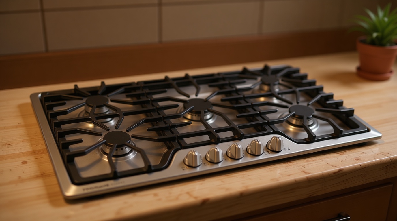 Frigidaire Gallery 36 Inch Stainless Steel Gas Cooktop, 5-Burner Range with Liquid Propane Cooktop Conversion Kit, FGGC3645QS