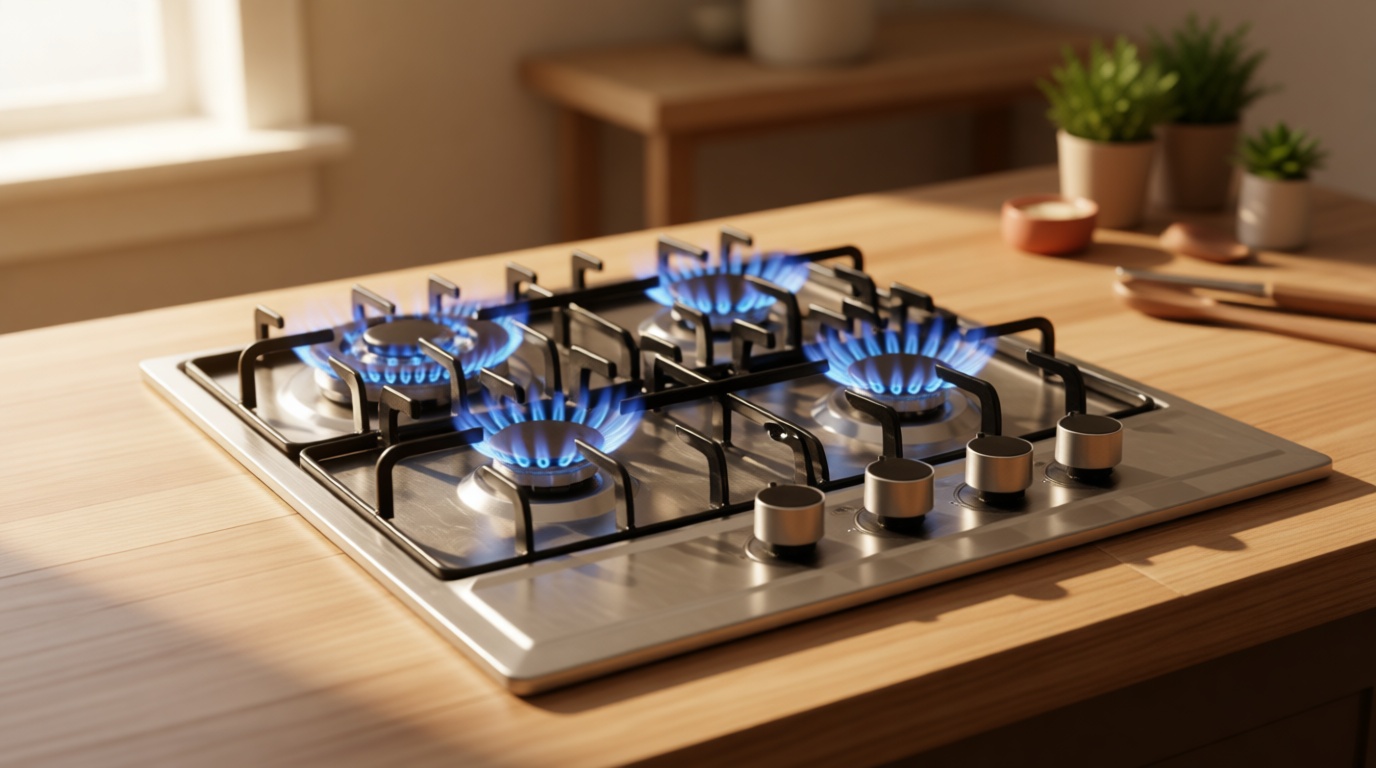 24″x20″ Built in Gas Cooktop 4 Burners Stainless Steel Stove with NG/LPG Conversion Kit Thermocouple Protection and Easy to Clean (20Wx24L)