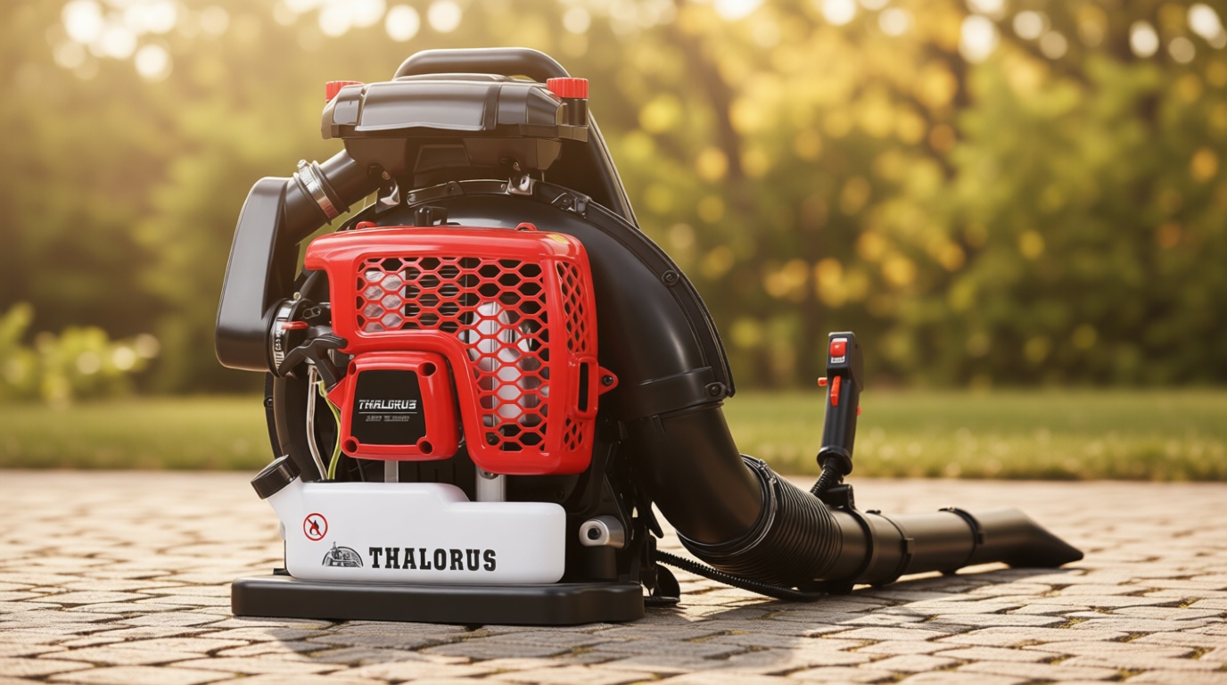 63CC Gas Backpack Leaf Blower, 2-Stroke, 665 CFM, 205 MPH, Variable Speed & Cruise Control, Ergonomic Harness, Reduced Emissions, for Fast Yard Cleanup (Red)