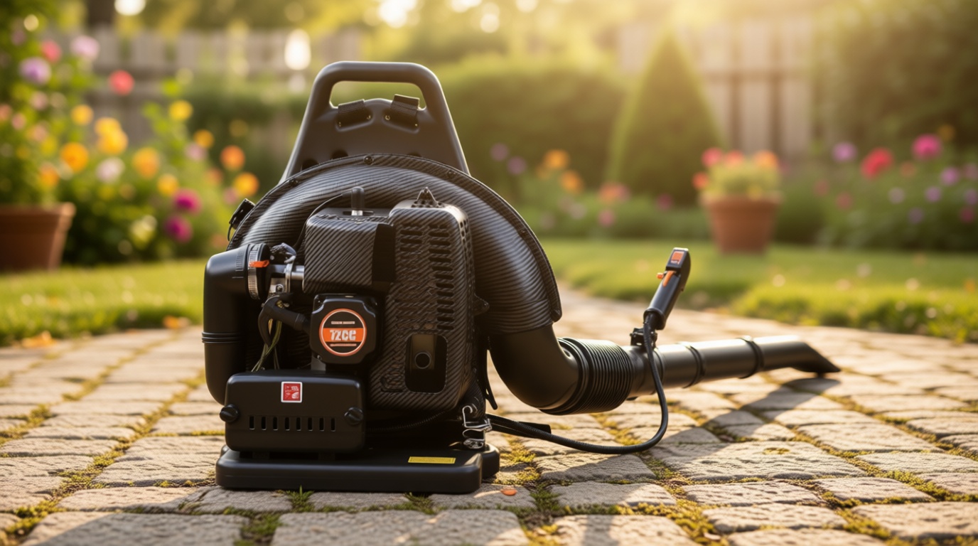 72CC Gas Power Leaf Blower, 2-Stroke Backpack Leaf Blower with 760 CFM 230 MPH, Adjustable Speed, Low Noise & Ergonomic Harness, Cruise Control for Commercial Lawn Care, Yard Debris & Debris Removal