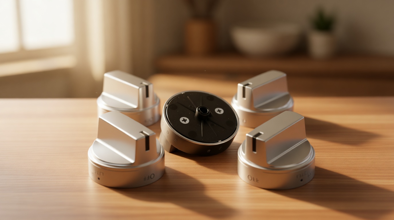 AMI PARTS WB03X24818 Gas Stove Knob Replacement for GE,100% Stainless Steel Stove Replacement Knobs PS11729081 AP5989029,Compatible with ge Stove Knob (Not Universal)