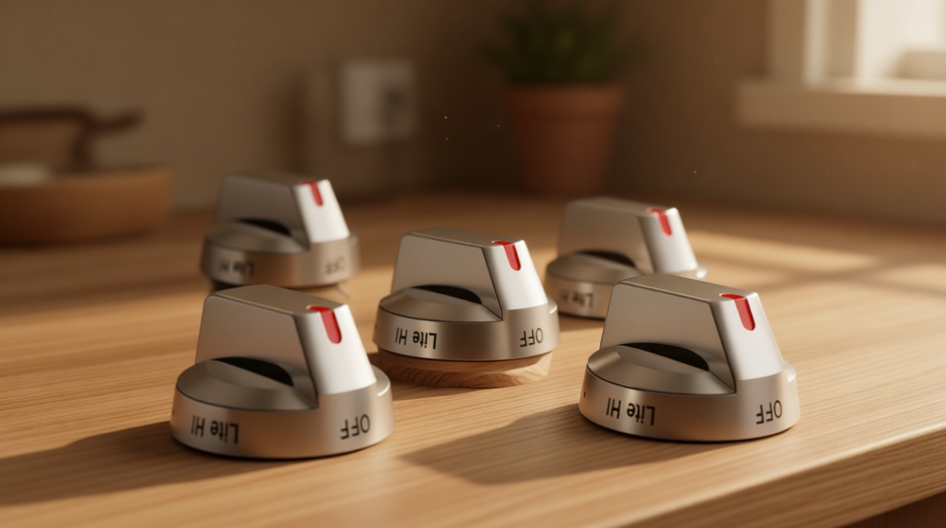 DG64-00473A Burner Control Dial Knob Range Oven Replacement Compatible with Samsung Gas Stove Knob NX58H5600SS NX58F5700WS NX58H5650WS NX58J7750SS NX58M6850SS （5pcs）.