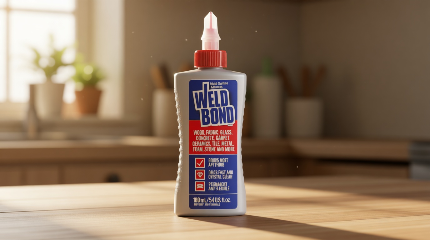 Weldbond Multi-Surface Strong Glue – Fast Drying Glue for Wood, Tile, Ceramic, Pottery, Glass & More – Heavy Duty Adhesive for Mosaic, Crafts, Wood Working & Repairs – 5.4oz (160ml), 1 Pack