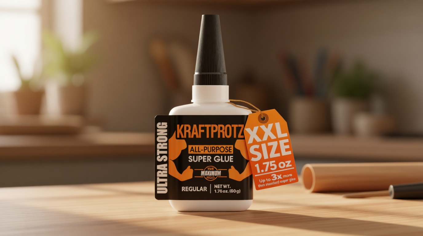 Super Glue XXL Value Size (1.76oz) All Purpose Liquid Adhesive for Plastic – Bonds Wood, Metal, Rubber, Ceramic & Leather – Industrial Strength Bonding