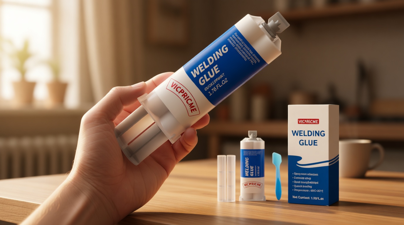 Metal Glue - High Strength, Heavy Duty Waterproof Epoxy Adhesive for Metal, Plastic, Ceramic, Wood, Glass. Professional Repair for Automotive, Plumbing, DIY & Construction (1.76oz)