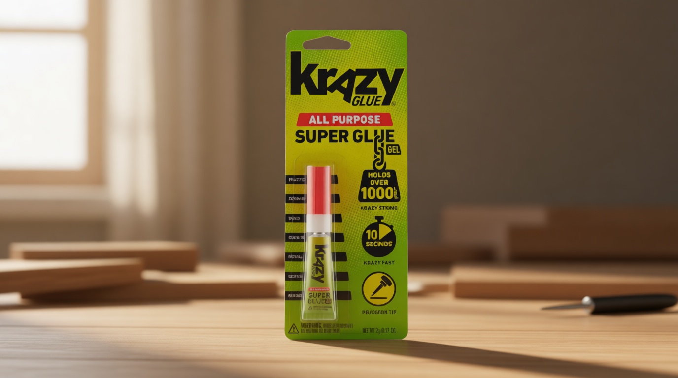 Krazy Glue All Purpose Super Glue Gel with Precision Tip, 2g Tube, Fast Drying No-Run Gel Formula for Household Repairs, School, Office Crafts & DIYs, Bonds Plastic, Wood, Metal, Ceramic & More