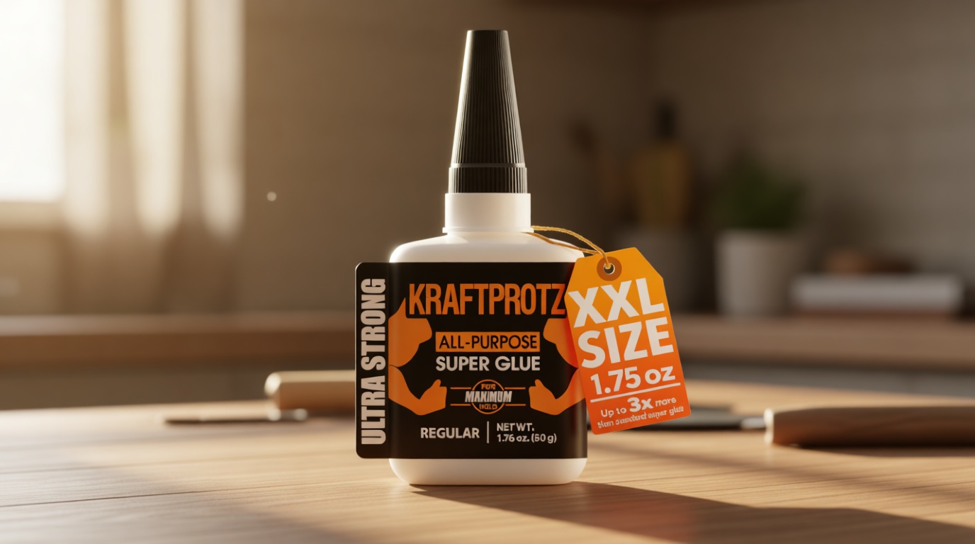 Super Glue XXL Value Size 1.76oz All Purpose Liquid Adhesive for Plastic – Bonds Wood, Metal, Rubber, Ceramic & Leather – Industrial Strength Bonding