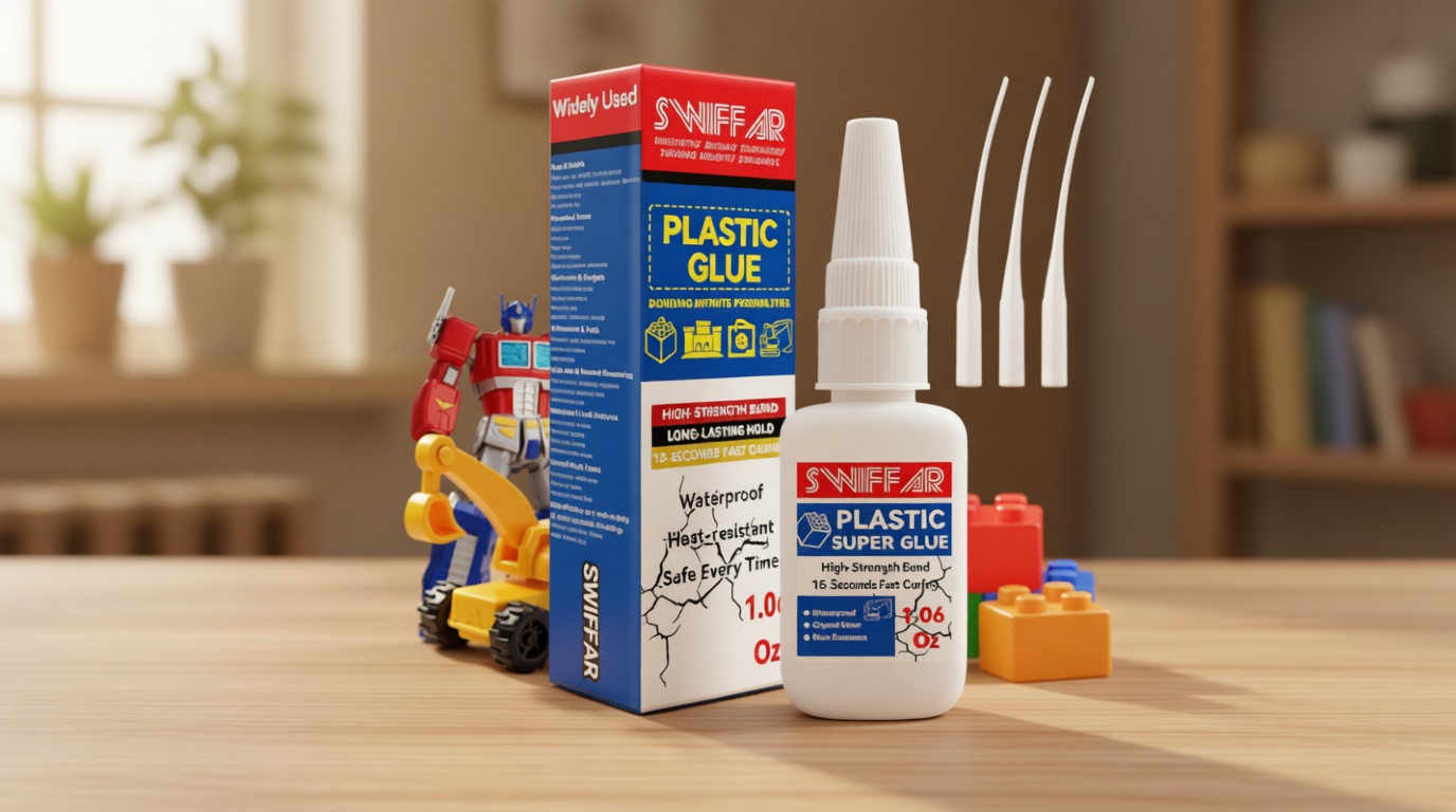 Plastic Glue, Permanent Clear Super Glue for Plastic, Heavy Duty Repair Cement Kit for Model, Miniatures, 3D Prints, Acrylic, PLA, Metal, Car, Waterproof and Safe to Use