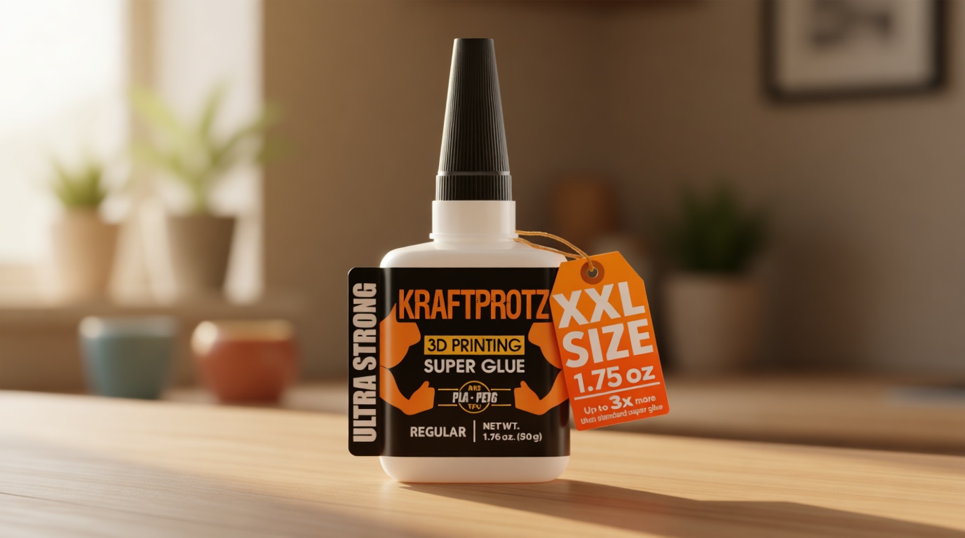 3D Printer Super Glue Thin for PLA, ABS, PETG, TPU & Nylon – 1.76 oz XXL – Capillary Action, Ultra Fast-Drying & Clear – Perfect for Resin, RC Parts, Cracks & Fine Detail Fixes