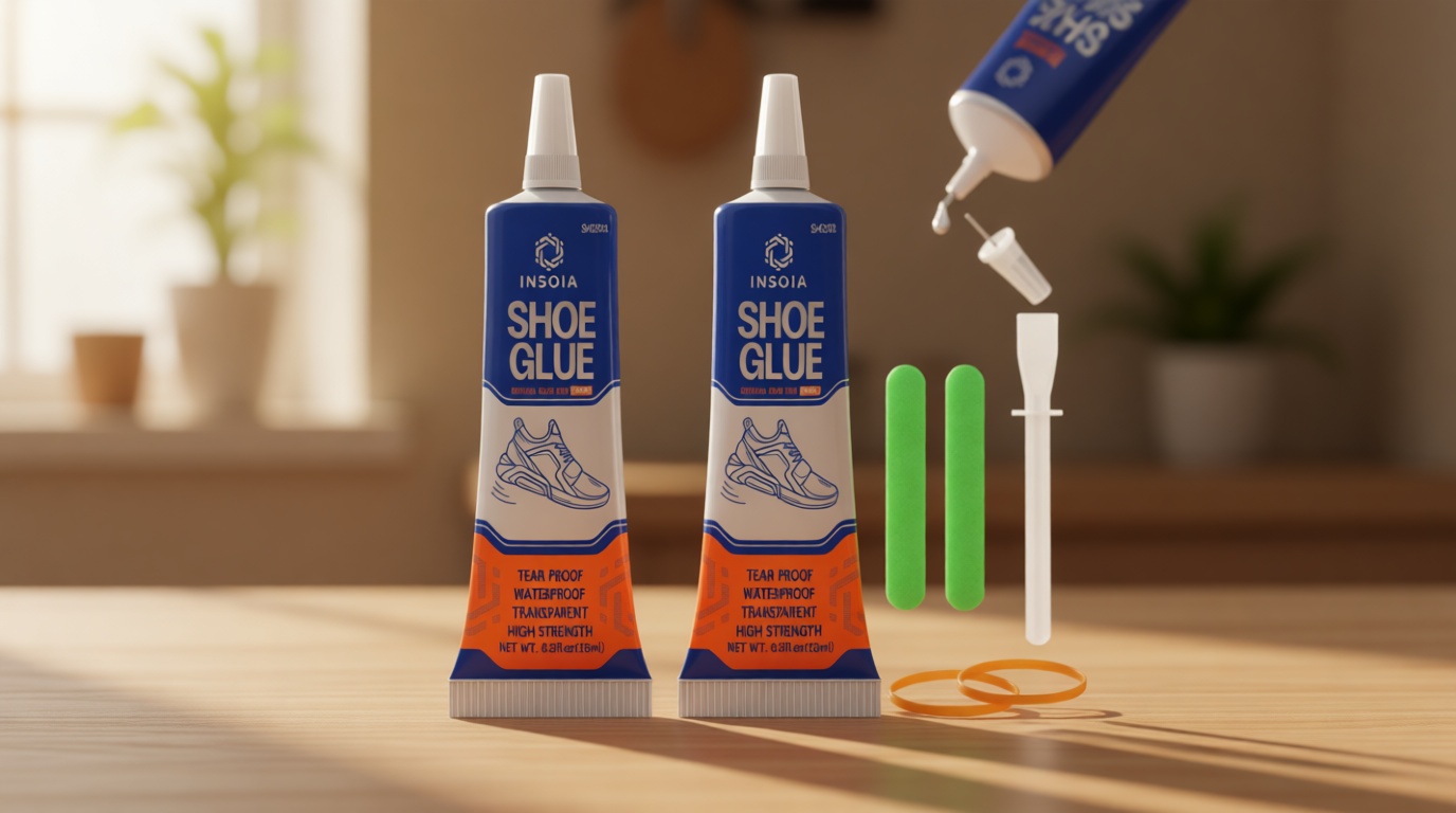 INSOIA Shoe Glue Sole Repair Kit, Heavy Duty Shoe Adhesive, Waterproof, Flexible, Clear-Drying for Sneakers, Boots, Leather, Rubber, Canvas and More - Dries Within 24 Hrs