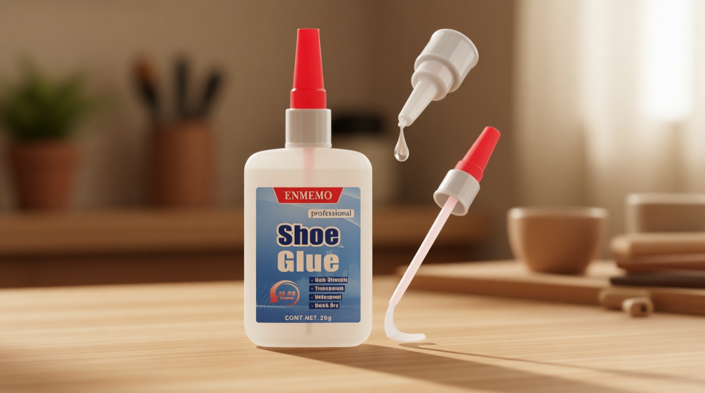 ENMEMO (2-in-1) Shoe Glue with Brush Applicator & Nozzle,Boot Glue,Clear Instant for Sole Repair,Shoe Heel Repair,Bonding Various Materials Such as Rubber,Leather