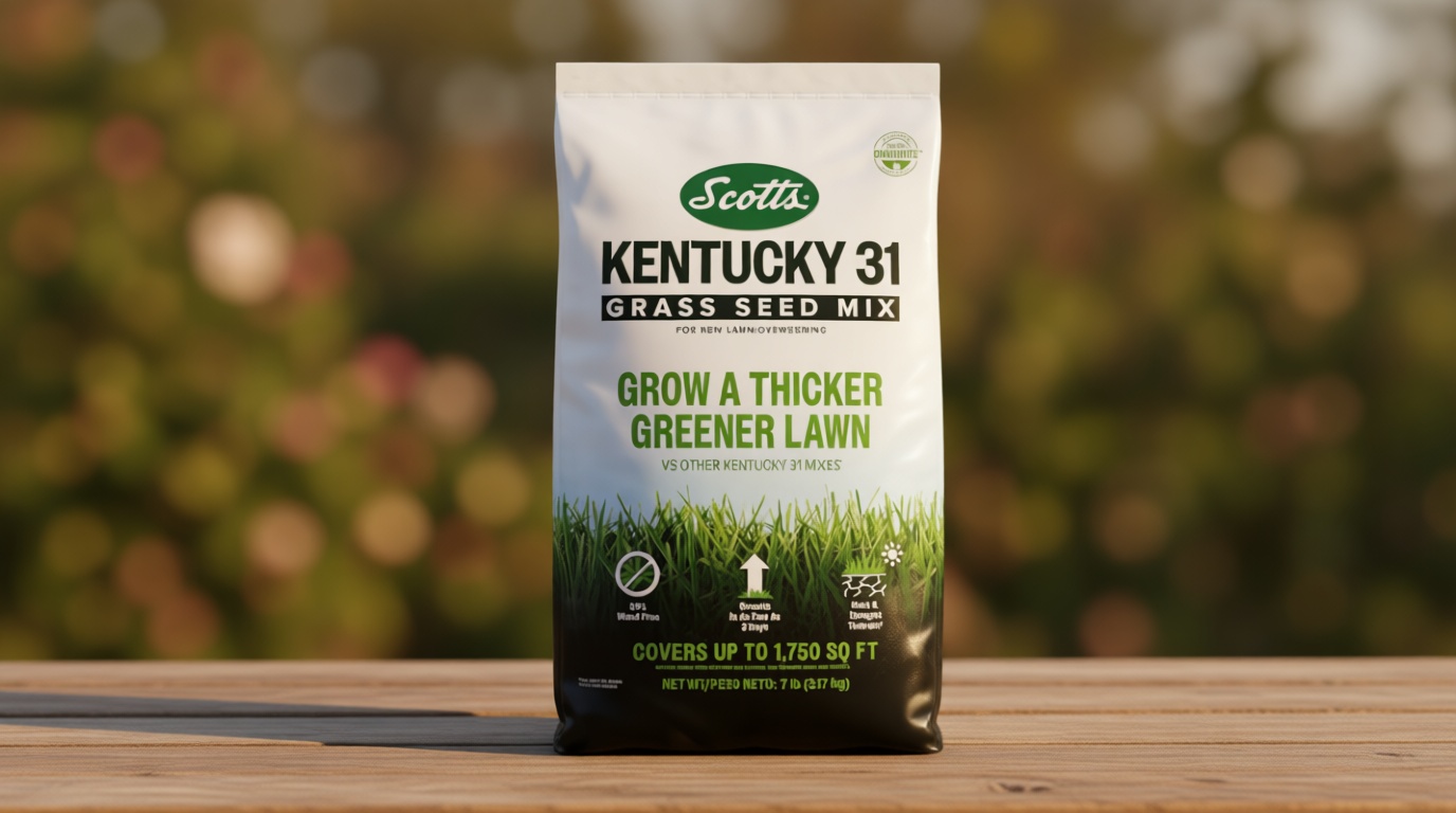 Scotts Kentucky 31 Grass Seed Mix for New Lawns or Overseeding, Grows Thicker and Greener vs. Other Kentucky 31 Mixes, Covers up to 1,750 sq. ft.