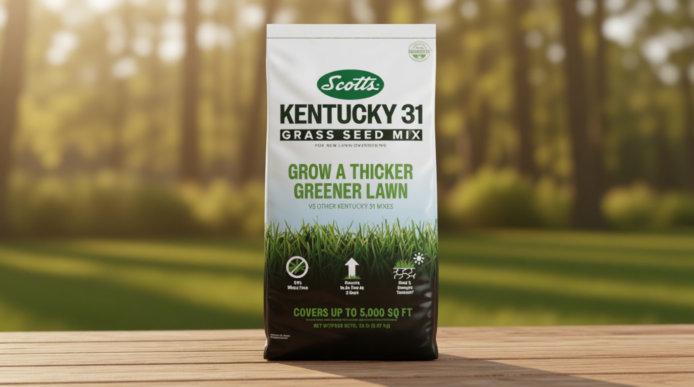Scotts Kentucky 31 Grass Seed Mix - Premium Lawn Grass Seed, Covers Up to 5,000 sq. ft., 20 lb