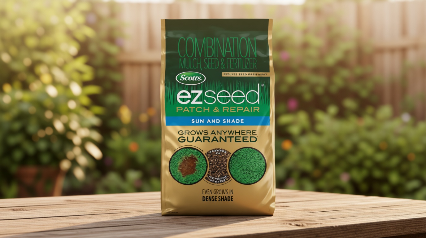 Scotts EZ Seed Patch & Repair for Sun and Shade Combination Mulch, Sun and Shade Grass Seed and Fertilizer for Bare Spots and Repair, Grows Anywhere, 10 lbs.
