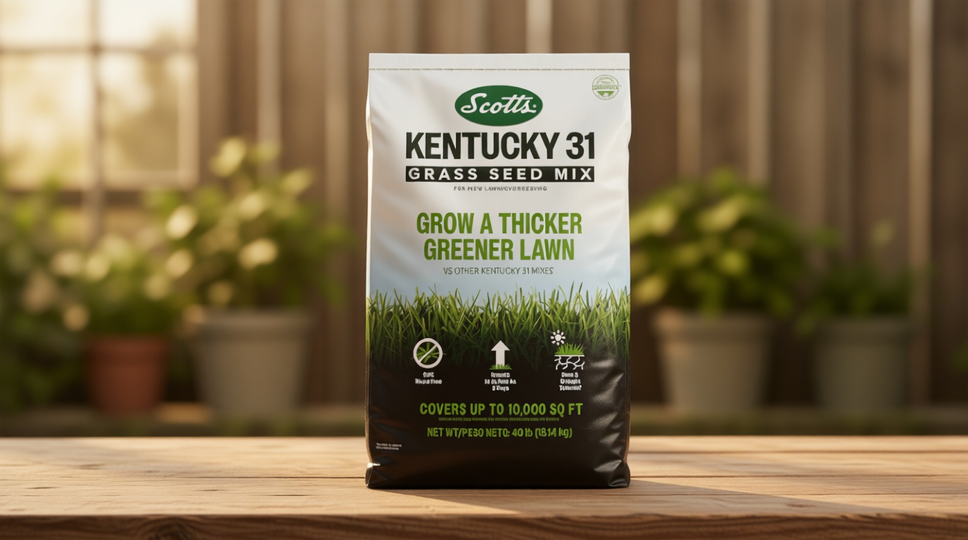 Scotts Kentucky 31 Grass Seed Mix - Premium Lawn Grass Seed, Covers Up to 10,000 sq. ft., 40 lb