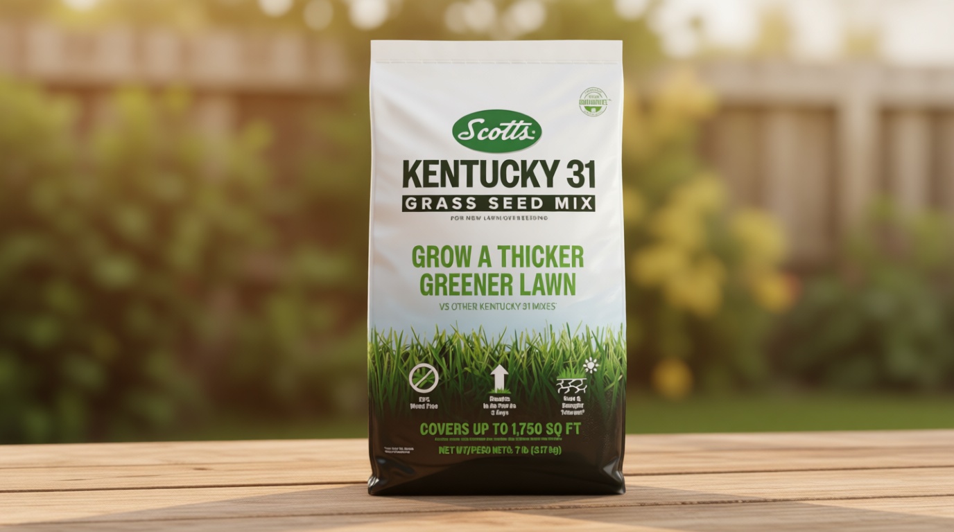 Scotts Kentucky 31 Grass Seed Mix for New Lawns or Overseeding, Grows Thicker and Greener vs. Other Kentucky 31 Mixes, Covers up to 1,750 sq. ft.