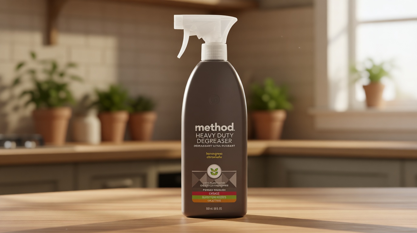 Method Heavy Duty Degreaser, Lemongrass Scent, Oven Cleaner & Stove Top Cleaner, 28 Oz Spray Bottle (Pack of 1),(Packaging may vary)