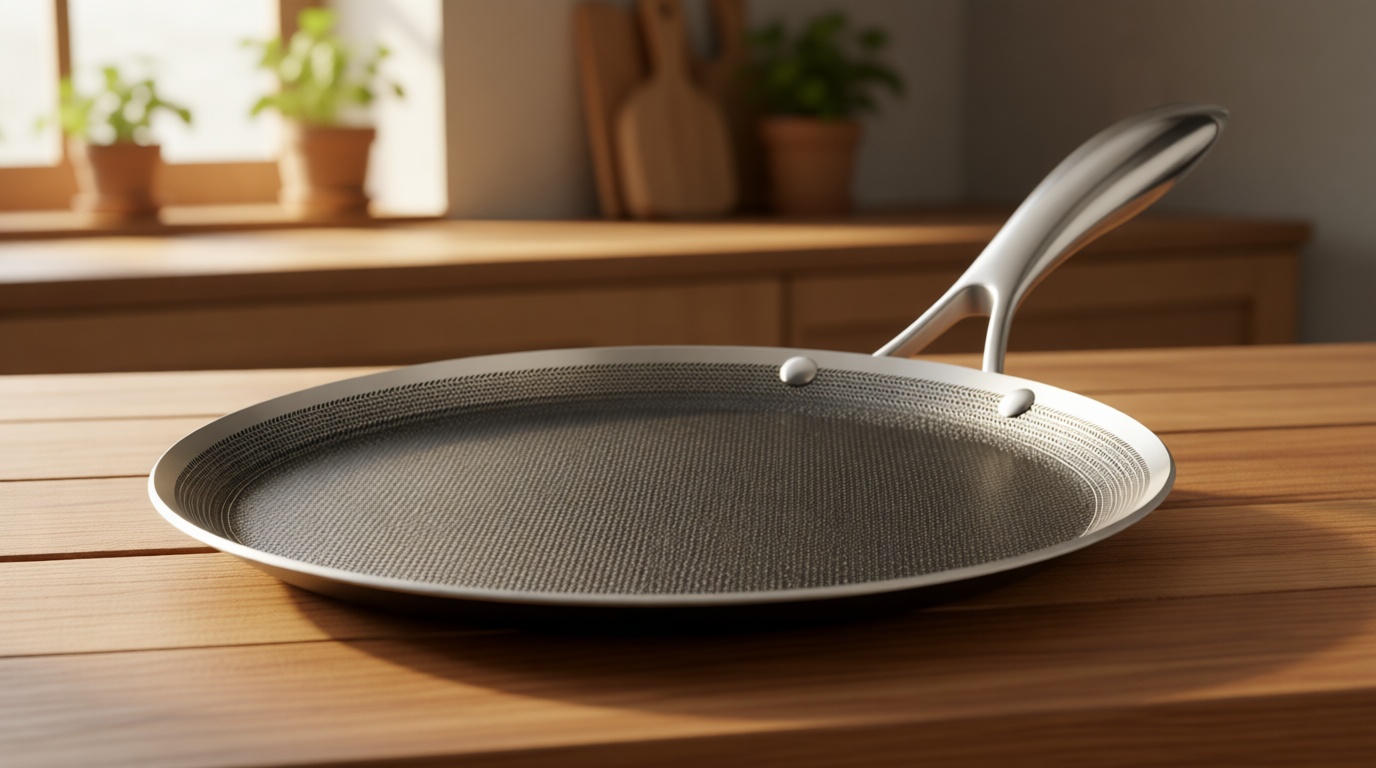 HexClad Hybrid Nonstick 12-Inch Griddle Pan, Stay-Cool Handle, Dishwasher-Friendly, Oven-Safe Up to 900°F, Induction Ready, Compatible with All Cooktops
