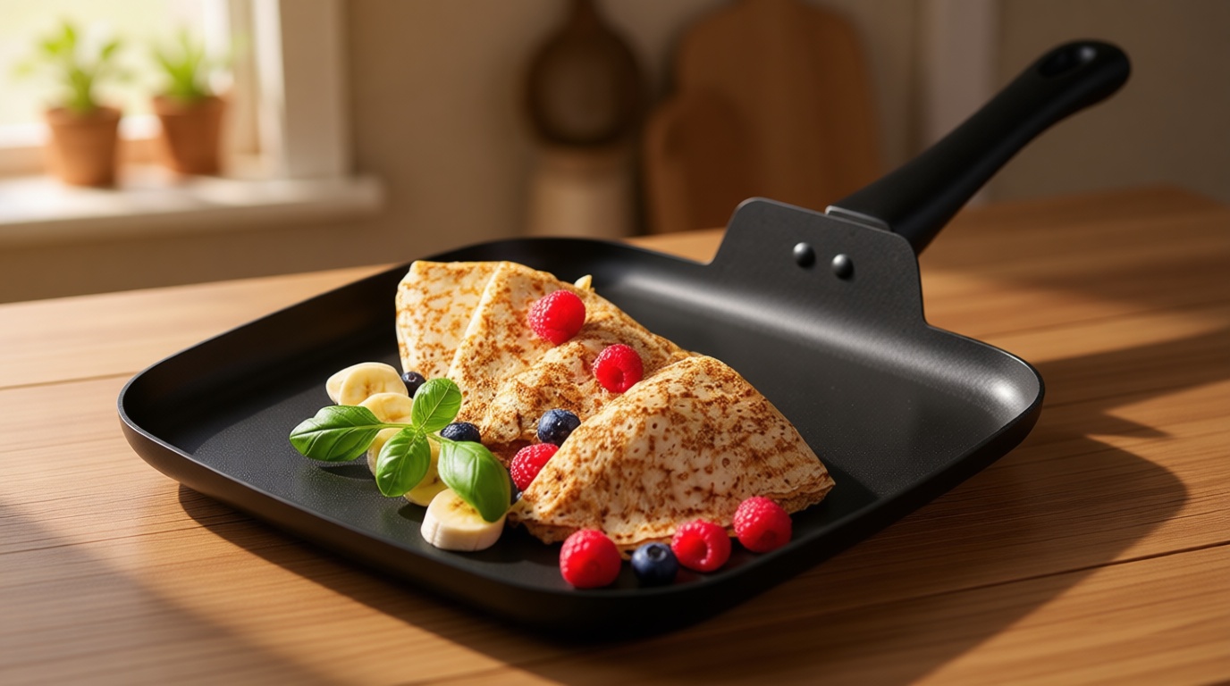 10 Inch Square Griddle Pan, Nonstick Grill Pan for Cooking Eggs, Omelettes, and More, Griddle Cookware, PFOA Free ClimeCo Certified